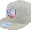 Kids-Peppa Pig Kids Heather Grey Starshine Heart Snapback -