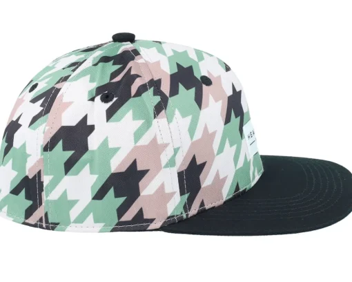 Fashion Headster Kids Houndstooth Iguana Green Snapback -