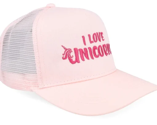 Kids-Unicorns Kids I Love Pastel /Pastel A-frame Trucker - Pink