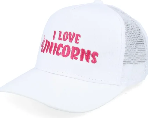 Kids-Unicorns Kids I Love Pastel /Pastel A-frame Trucker - Pink