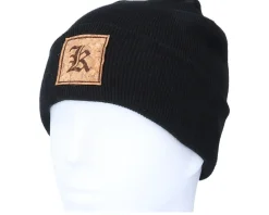Cuff Beanies-Kiddo Cap Kids K Letter Patch Black Cuff -