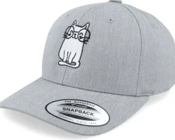 Adjustable | Kids-Kiddo Cap Kids Little Cat With Glasses Grey Adjustable -
