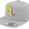 Snapback | Kids-Kiddo Cap Kids Little Yellow Dinosaur Grey Snapback -