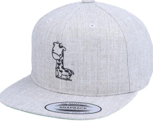 Snapback-Kiddo Cap Kids Lovely Giraffe Heather Grey Snapback -