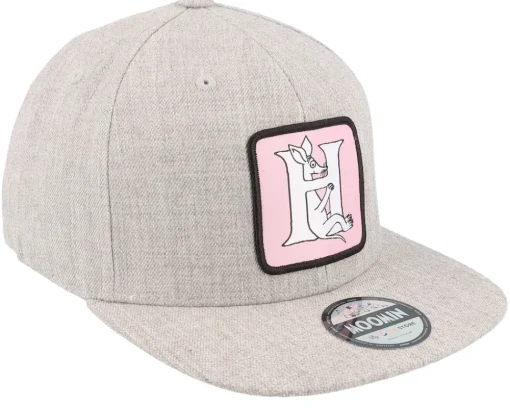 Snapback-Moomin Kids Alphabet - H Heather Snapback - Grey