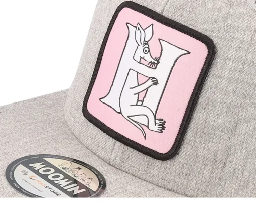 Snapback-Moomin Kids Alphabet - H Heather Snapback - Grey