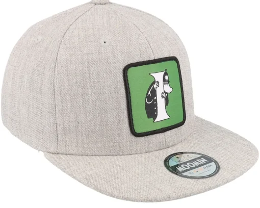 Snapback-Moomin Kids Alphabet - I Heather Snapback - Grey