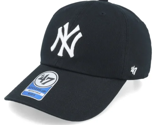 Dad Cap | Kids-47 Brand Kids New York Yankees Clean Up Black Dad Cap -