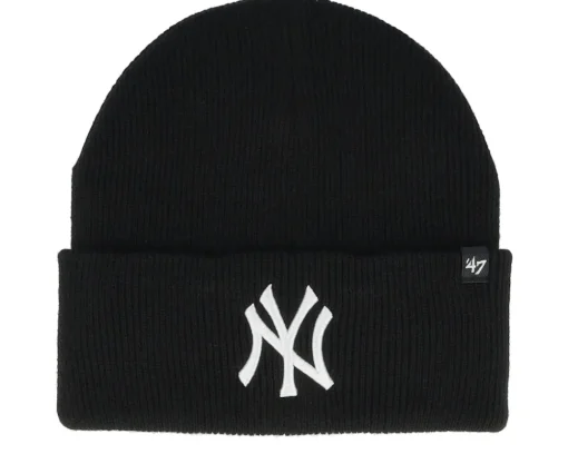 Cuff Beanies-47 Brand Kids New York Yankees Haymaker Cuff - Black