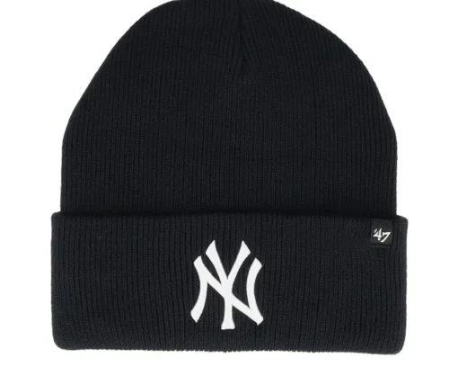 Cuff Beanies-47 Brand Kids New York Yankees Haymaker Cuff - Black