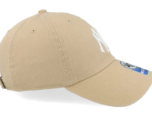 Kids-47 Brand Kids New York Yankees MLB Clean Up Khaki Dad Cap -