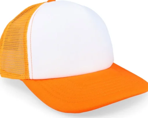 Clearance Beechfield Kids Orange/White Vintage Foam Trucker - Orange, White