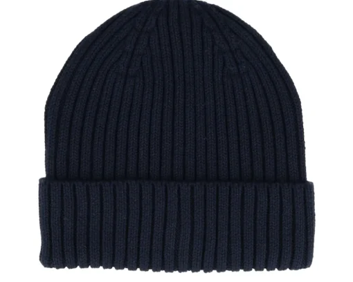 Cuff Beanies-Beechfield Kids Organic Cotton Oxford Navy Cuff - Blue