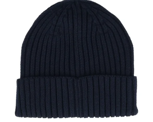 Cuff Beanies-Beechfield Kids Organic Cotton Oxford Navy Cuff - Blue