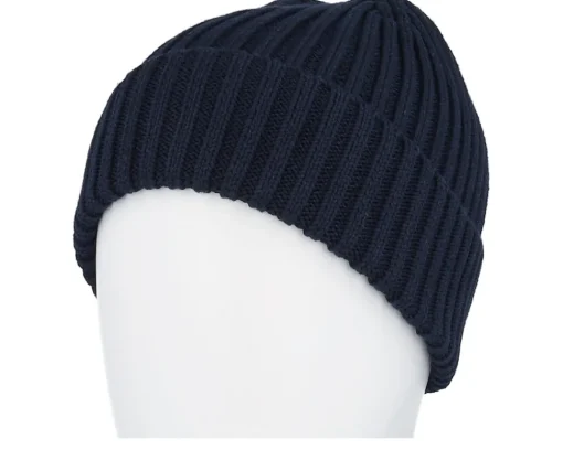 Cuff Beanies-Beechfield Kids Organic Cotton Oxford Navy Cuff - Blue