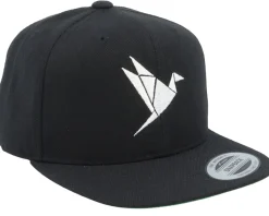 Kids-Kiddo Cap Kids Origami Paper Bird Black Snapback -