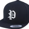 Kids-Kiddo Cap Kids P Letter 3D Black Snapback -