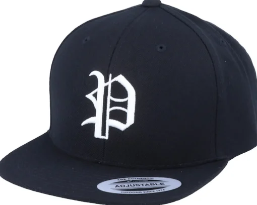 Kids-Kiddo Cap Kids P Letter 3D Black Snapback -