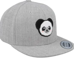Snapback | Kids-Kiddo Cap Kids Panda Chenille Patch Heather Grey Snapback -