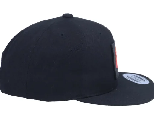 Kids-Kiddo Cap Kids Paper Fox Patch Black Snapback -