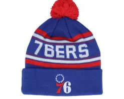 Clearance Outerstuff Kids Philadelphia 76ers Jacquard Cuffed Knit Pom - Blue