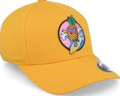 Best Kiddo Cap Kids Pineapple Surfer Summer Yellow Flexfit -