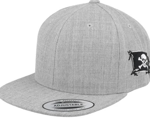 Kids-Iconic Kids Pirate Flag Side Heather Grey Snapback -