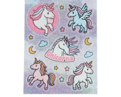 Clearance Unicorns Kids Pixie Dust 10x13cm Glitter Unicorn Stickers  -