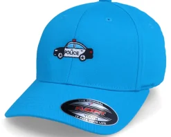 Sale Kiddo Cap Kids Police Car Sky Blue Flexfit -