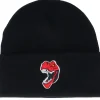 Cuff Beanies-Kiddo Cap Kids Red Angry Dinosaur Black Cuff -