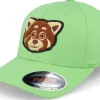 Kids-Kiddo Cap Kids Red Panda Chenille Patch Apple Green Flexfit -