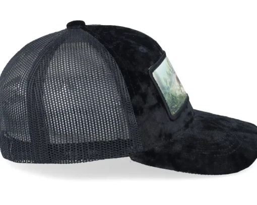 Trucker | Velvet Caps-Calza Pennello Kids Red Tractor Velvet Trucker - Black