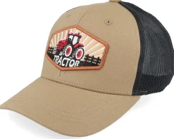 Kids-Kiddo Cap Kids Red Tractor Wide Patch Caramel/Black Trucker -