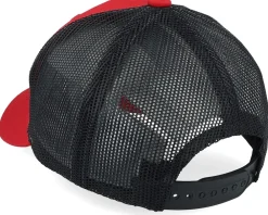 Kids-Kiddo Cap Kids Red Tractor Wide Patch Scarlet/Black Trucker -