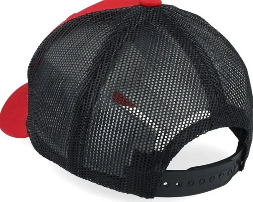 Kids-Kiddo Cap Kids Red Tractor Wide Patch Scarlet/Black Trucker -