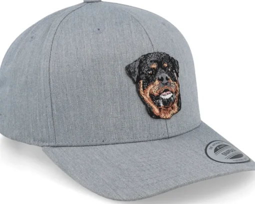 Kids-Kiddo Cap Kids Rottweiler Dog Patch Heather Adjustable - Grey