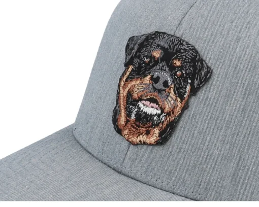 Kids-Kiddo Cap Kids Rottweiler Dog Patch Heather Adjustable - Grey