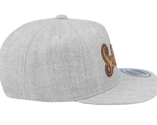 Hot Kiddo Cap Kids Selma Engraved Patch Heather Snapback - Grey