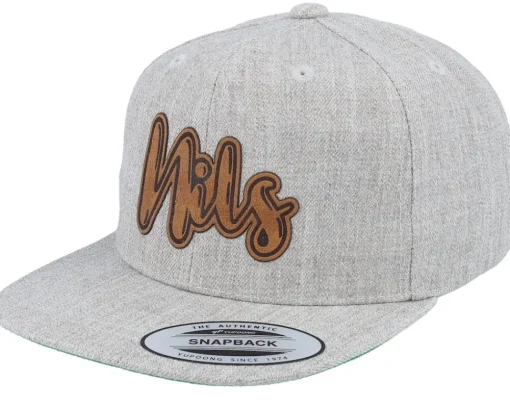 Hot Kiddo Cap Kids Selma Engraved Patch Heather Snapback - Grey