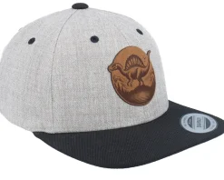 Snapback-Kiddo Cap Kids Stegosaurus Patch Heather Grey/Black Snapback -