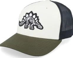Kids-Kiddo Cap Kids Stegosaurus Skeleton Ivory/Black/Dark Mesh -