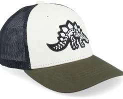 Kids-Kiddo Cap Kids Stegosaurus Skeleton Ivory/Black/Dark Mesh -