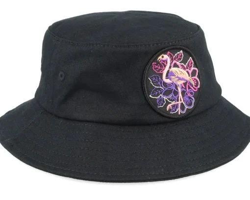 Fashion Kiddo Cap Kids Summer Flamingo Black Bucket -