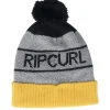 Pom Beanies | Kids-Rip Curl Kids Swc Eco Tall Beanie Mustard/Grey Pom -