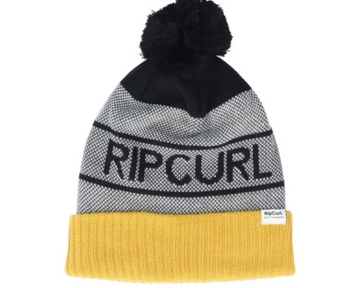 Pom Beanies | Kids-Rip Curl Kids Swc Eco Tall Beanie Mustard/Grey Pom -
