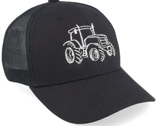 Trucker-Kiddo Cap Kids Tractor Outline Black/Black Trucker -