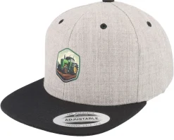 Snapback | Kids-Kiddo Cap Kids Tractor Print Heather Grey Snapback -