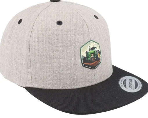 Snapback | Kids-Kiddo Cap Kids Tractor Print Heather Grey Snapback -