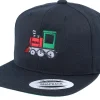 Snapback | Kids-Kiddo Cap Kids Train Steam Locomotive Black Snapback -