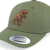 Adjustable-Kiddo Cap Kids T-rex Dino Brown Patch Olive Adjustable -